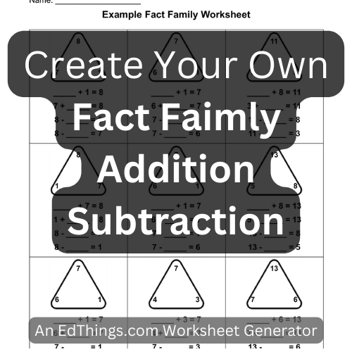 Fact family worksheet preview