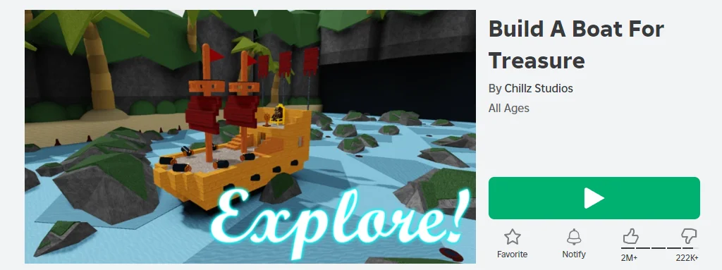 A colorful pirate ship in the Roblox game 'Build A Boat For Treasure,' showcasing potential for science lessons with Roblox games.